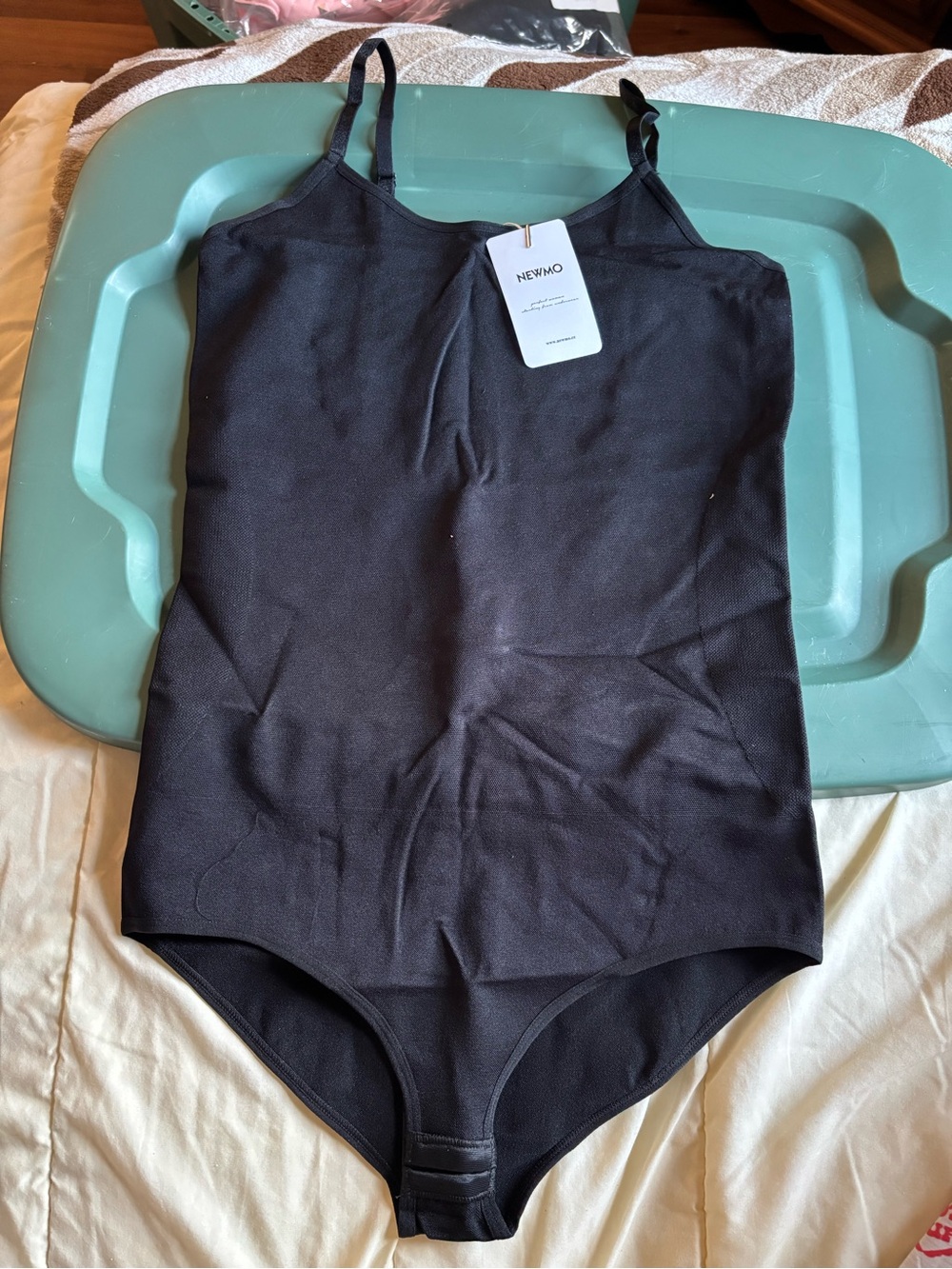 Black Seamless Tank Bodysuit with Adjustable Straps
